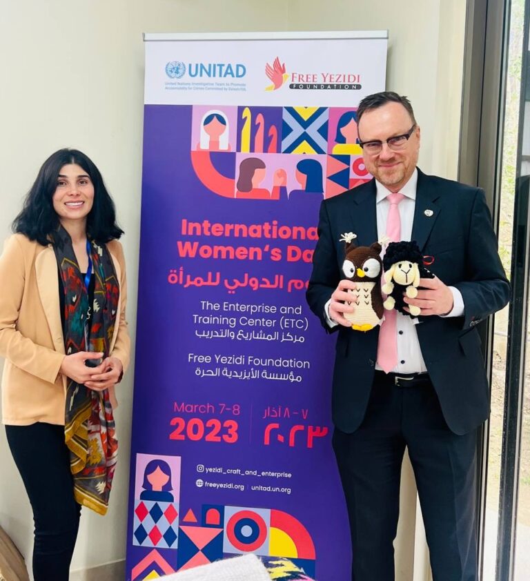 FYF Country Director, Hewan Omer, and head of UNITAD, Christian Ritscher