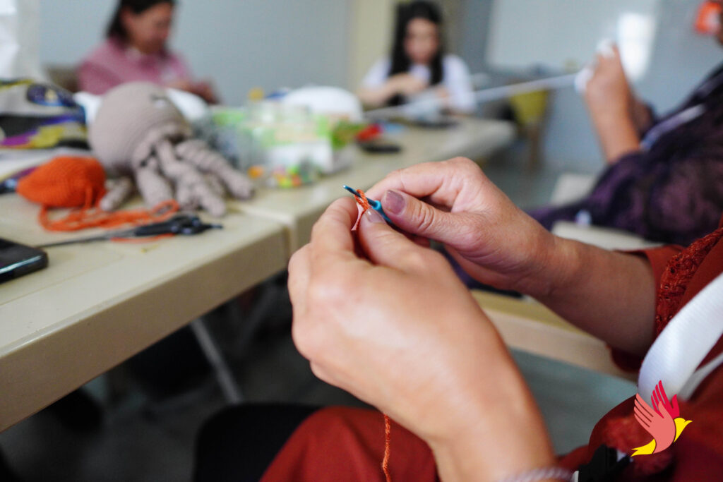 Yezidi women at ETC learning new craft skills