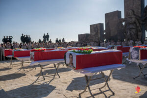 Burial ceremony for 41 Yezidi Genocide victims